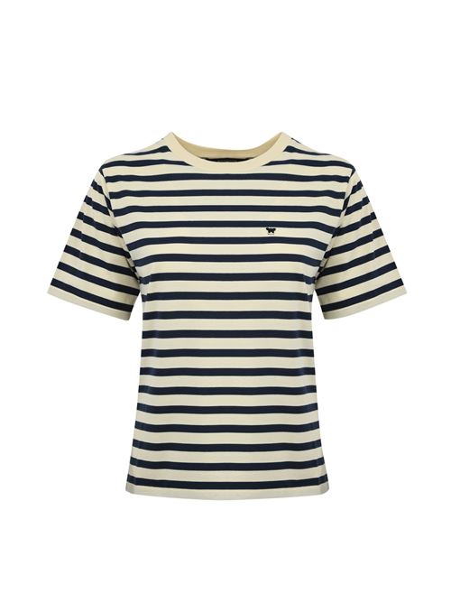 T-shirt Satrapo a righe in jersey Avorio/Blu WEEKEND MAX MARA | 2515971031600011